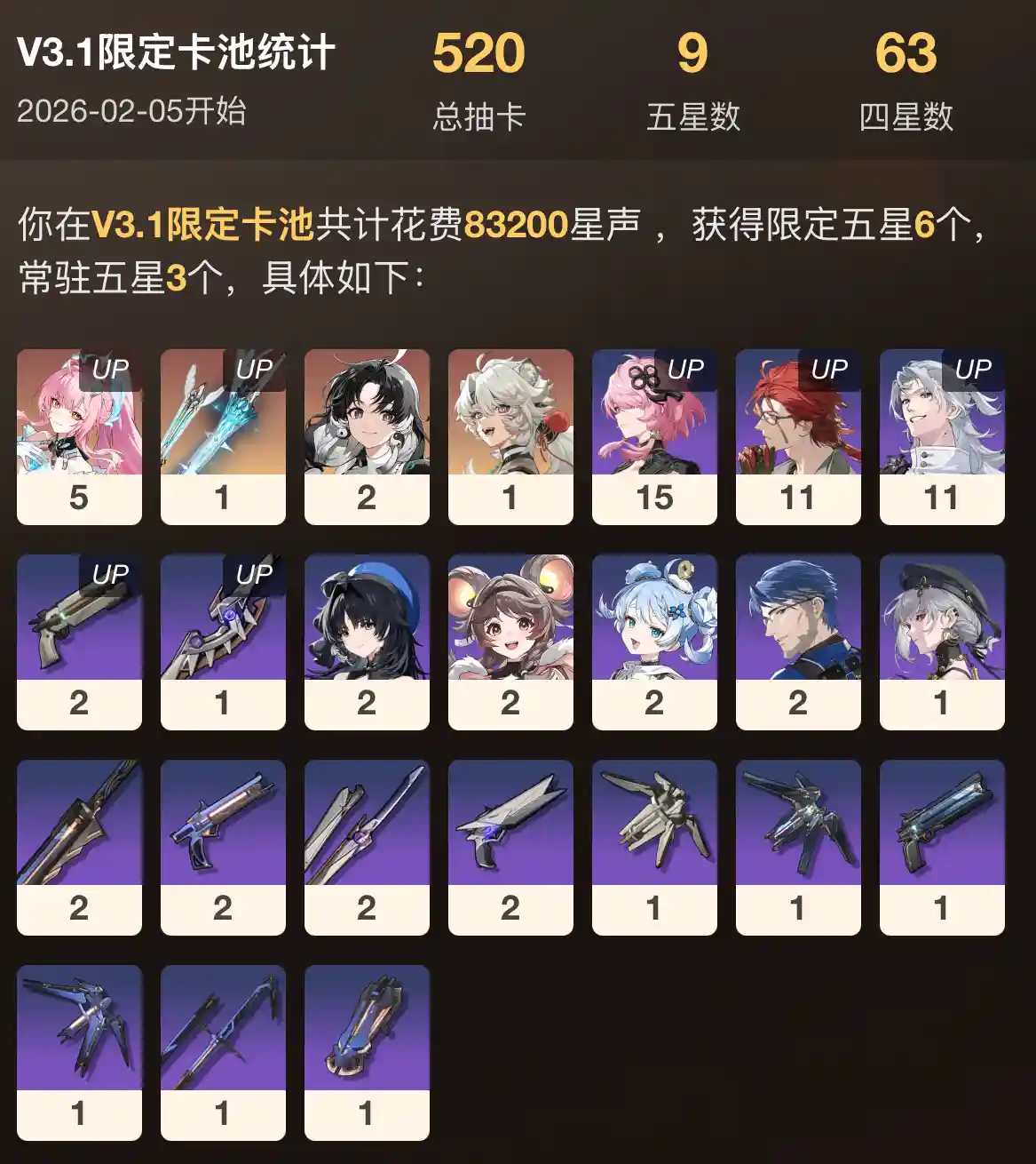 3.1限定卡池 3.1限定卡池